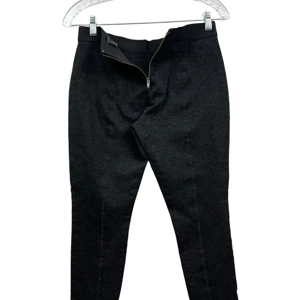 J. Crew Women Pixie Pants Ponte Stretch Mid Rise Back Zipper Charcoal Grey 8R*